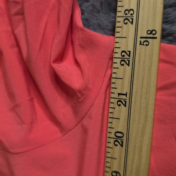 Chico's  Pink Coral Henley Short Sleeve Fun Tie Sleeves Size 2 / Large 12/14 - Picture 8 of 10